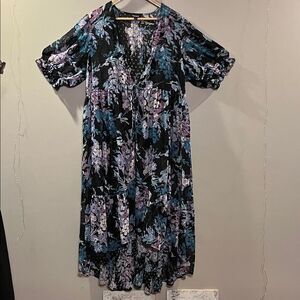 Torrid Floral High Low Open Front Sheer Coverup